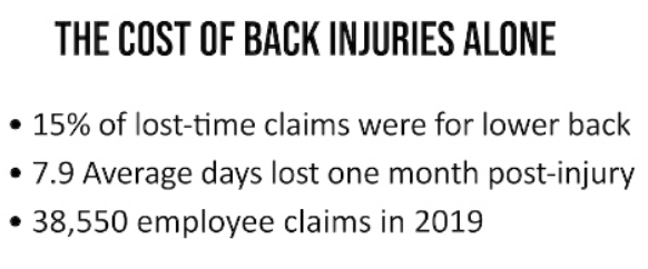 The cost of back injuries alone